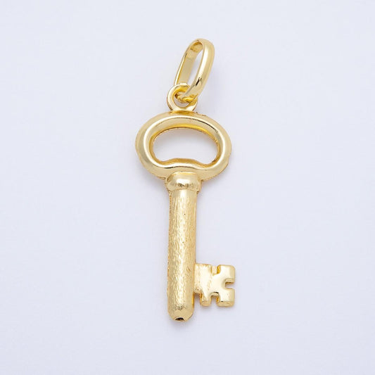 16K Gold Filled 37mm Plain Lucky Key Pendant Symbolic Gift for Her DIY Jewelry Supply for custom Necklace and Bracelet | Charms-00648