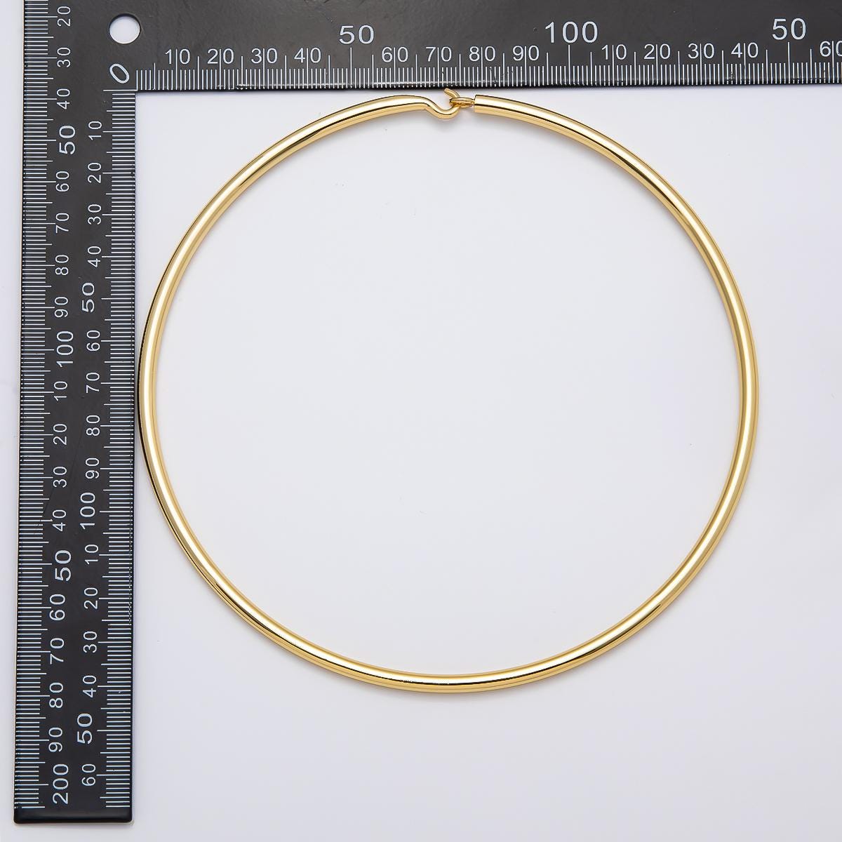 Minimalist Thick Gold Plated Choker Necklace Strong Cuff Necklace for Personalized Charm Beads Jewelry WA-4277
