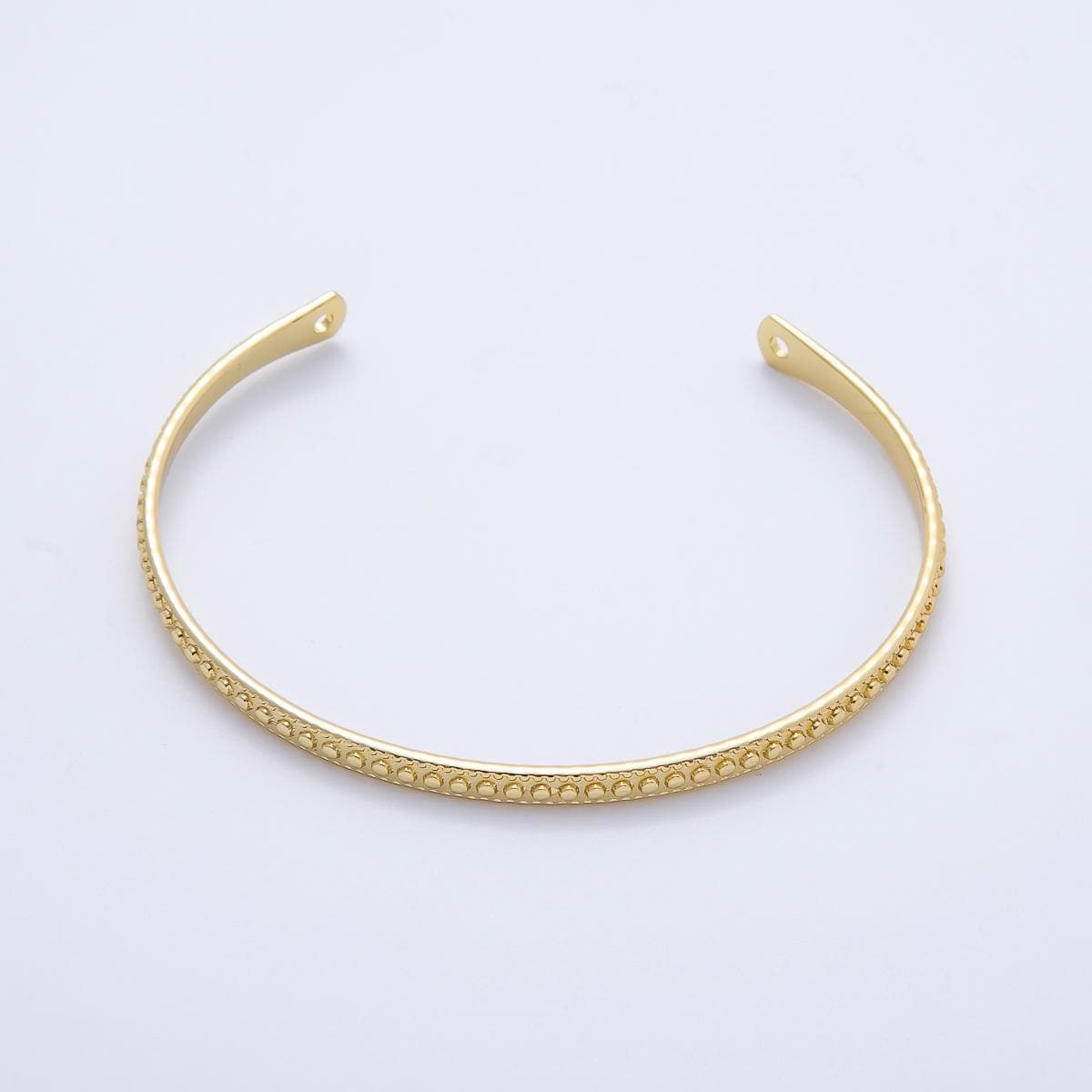 18K Gold Filled Dotted Half Cuff Bracelet- Half Bracelet Finding for Bangle Supply WA-4450