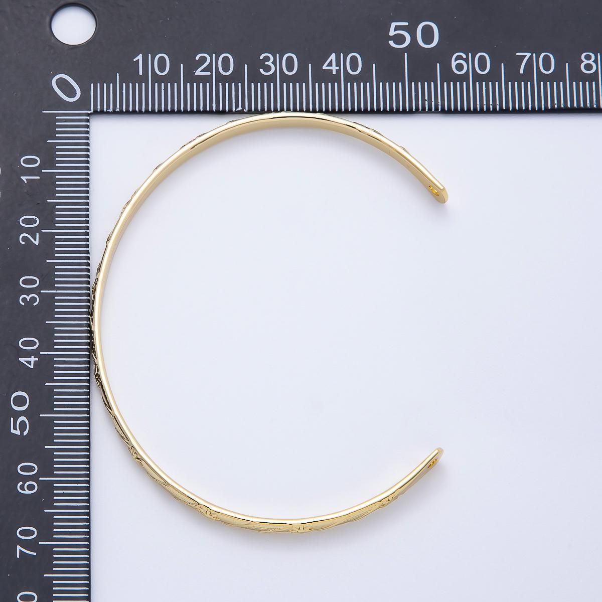 18K Gold Filled Star Celestial Half Cuff Bracelet- Half Bracelet Finding for Bangle Supply WA-4453