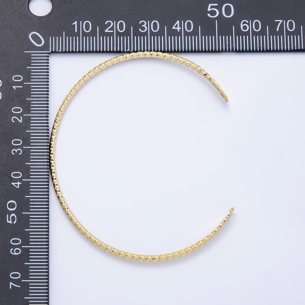 18K Gold Filled Textured Diamond Cut Half Cuff Bracelet- Half Bracelet Finding for Bangle Supply WA-4456