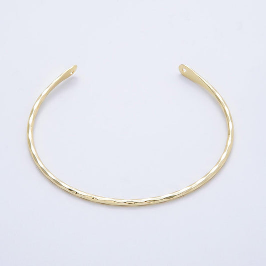18K Gold Filled Classic Minimalist Half Cuff Bracelet- Half Bracelet Finding for Bangle Supply WA-4457