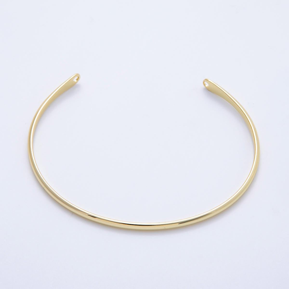 18K Gold Filled Minimalist Half Cuff Bracelet- Half Bracelet Finding for Bangle Supply WA-4459