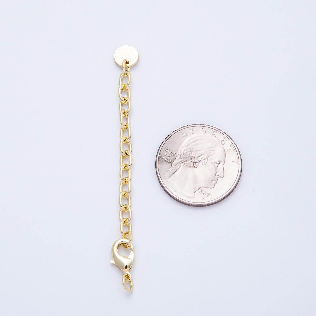 16k Gold Filled Extender Chain with Lobster Clasp Necklace Extension Piece Jewelry Supply for custom length chains | FINDINGS-00168
