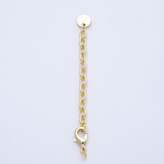 16k Gold Filled Extender Chain with Lobster Clasp Necklace Extension Piece Jewelry Supply for custom length chains | FINDINGS-00168