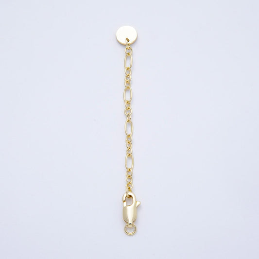 16k Gold Filled Figaro Extender Chain with Lobster Clasp Wholesale Necklace Extension Piece DIY Custom Jewelry Supply | FINDINGS-00169