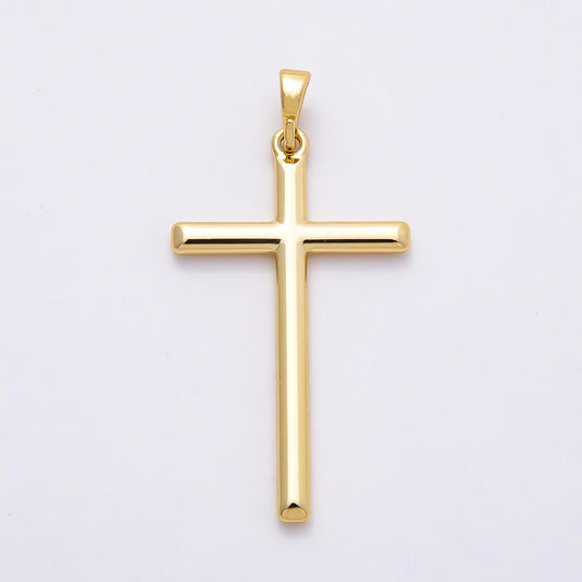 14K Gold Filled 36mm Plain Religious Cross Charm Minimalist Crucifix Religious Jewelry DIY Supply for custom Necklace | Charms-00666