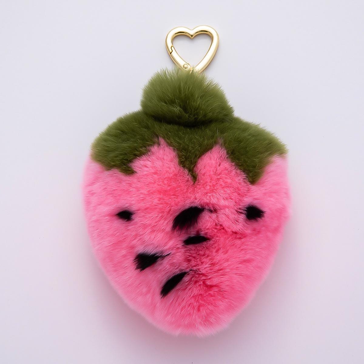 Fluffy Strawberry Plush Keychain 152mm Fruit Kawaii Accessory Decor Gift for Backpacks and Purses | WB-00328