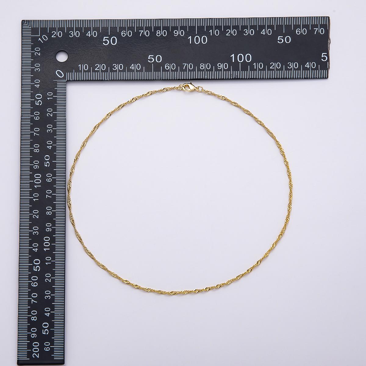 16K Gold Filled 2.1mm Dainty Minimalist Singapore Chain 17.71mm Necklace Delicate Everyday Gold Layering Piece Gift for Her | WA-4483