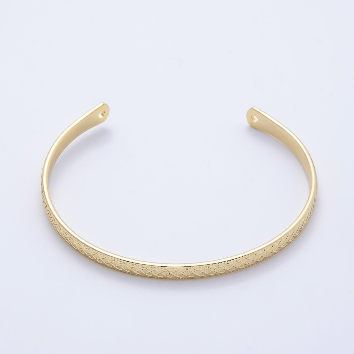 18K Gold FIlled Minimalist Half Cuff Bracelet- Half Bracelet Finding for Bangle Supply WA-4448