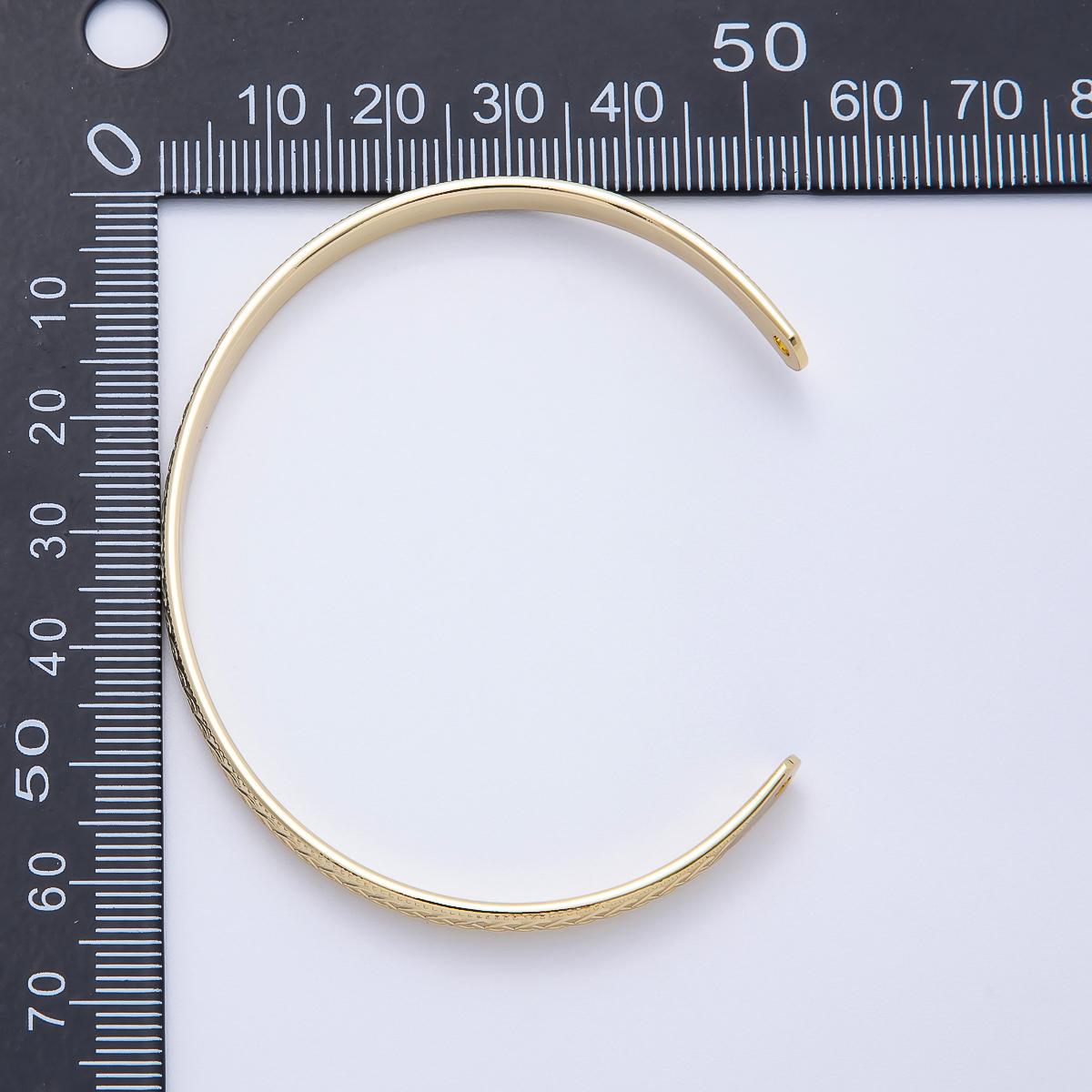 18K Gold FIlled Minimalist Half Cuff Bracelet- Half Bracelet Finding for Bangle Supply WA-4448