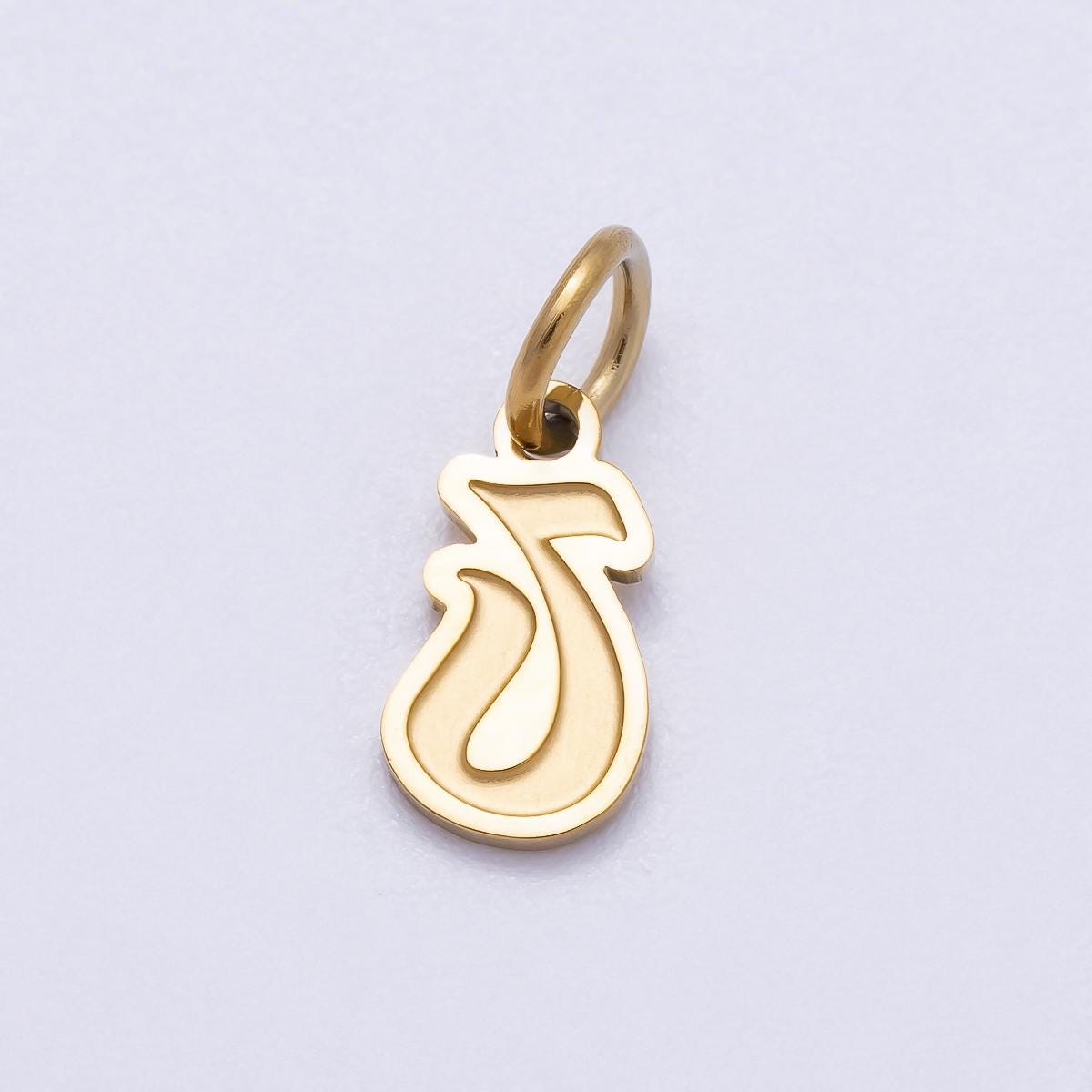 PVD Gold Plated Letter Charm Gold Cursive Alphabet Charm Initial Letter Pendant Personalized Jewelry Stainless Steel Tarnish Free CHARMS-720