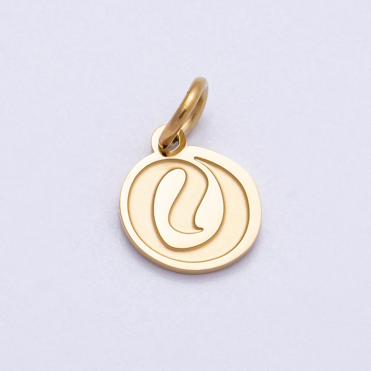PVD Gold Plated Letter Charm Gold Cursive Alphabet Charm Initial Letter Pendant Personalized Jewelry Stainless Steel Tarnish Free CHARMS-720