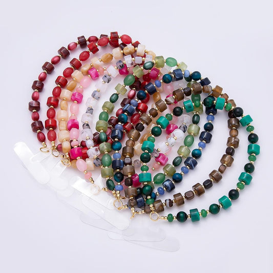 Colorful Beaded Phone Wrist Strap 40mm Chunky Boho Lanyard Wristlet Accessories | WB-00332