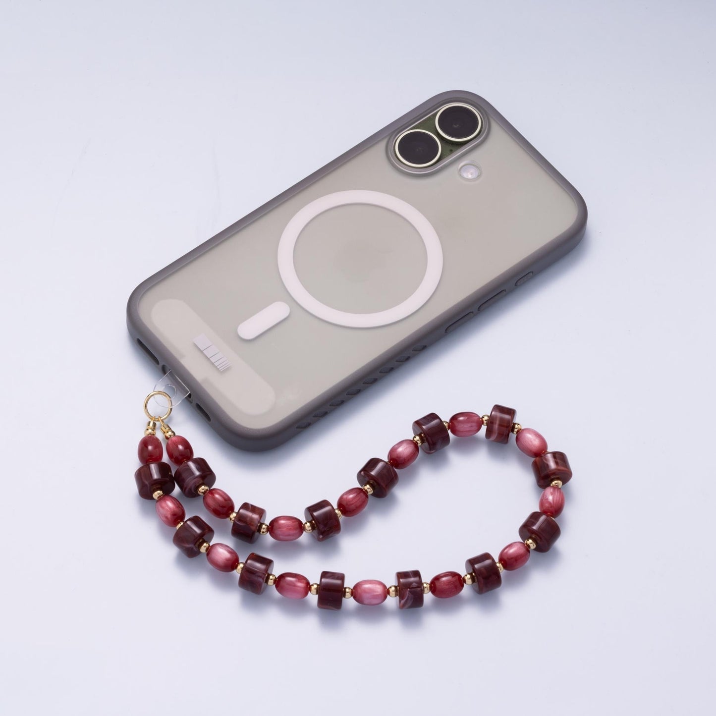 Colorful Beaded Phone Wrist Strap 40mm Chunky Boho Lanyard Wristlet Accessories | WB-00332