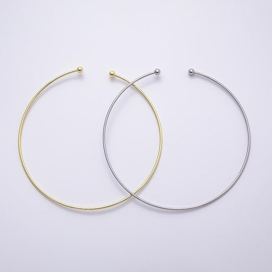 16k Gold Filled 133mm NEW DESIGN Cuff Necklace Wire Choker Charm Holder Elegant diy Supply for custom Jewelry | WA-4480
