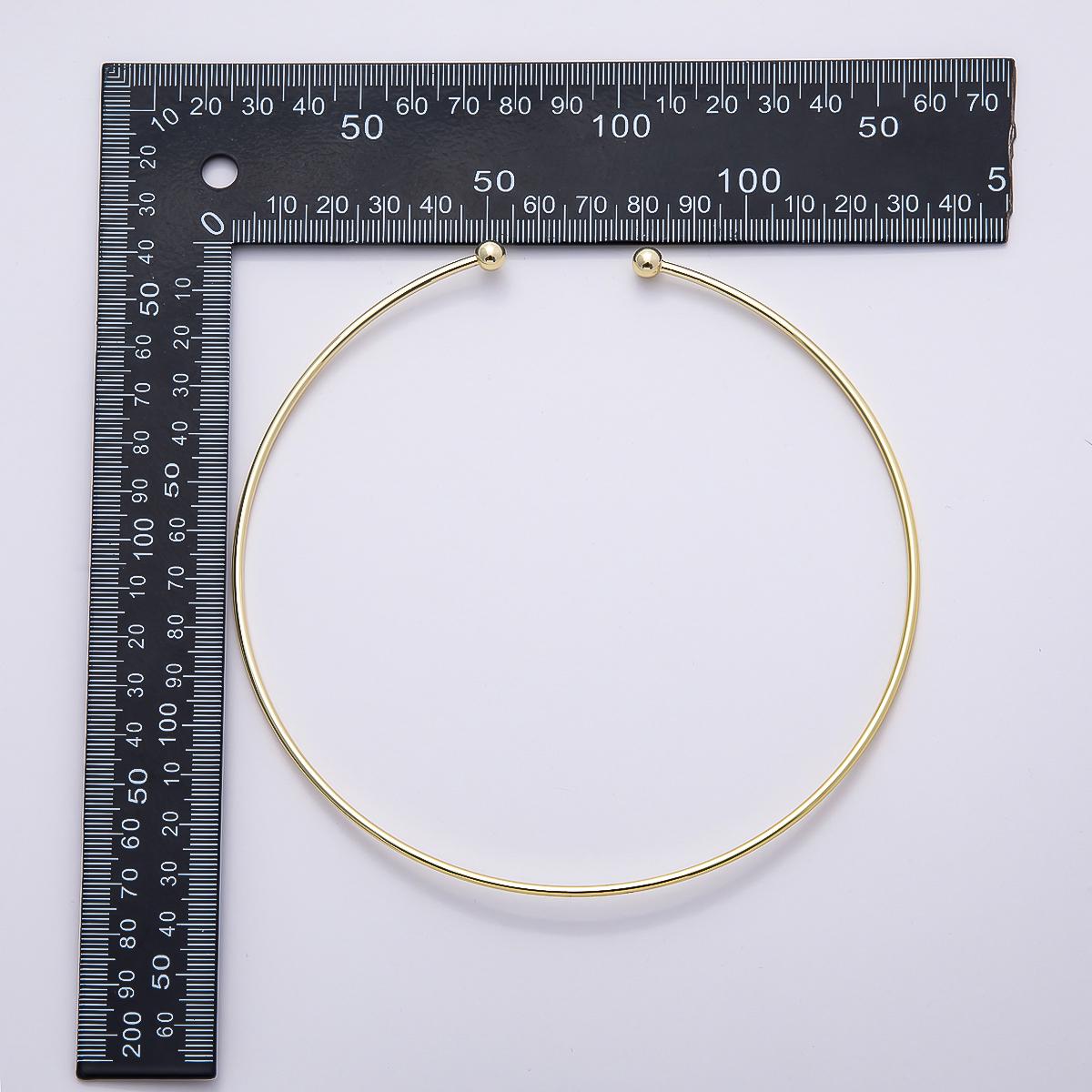16k Gold Filled 133mm NEW DESIGN Cuff Necklace Wire Choker Charm Holder Elegant diy Supply for custom Jewelry | WA-4480