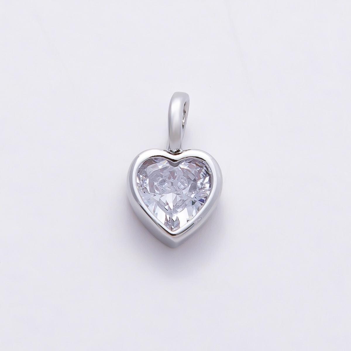 Mini 14k gold filled Clear Cz Eye Oval Teardrop Round Heart bezel Charm Geometric pendant for Drop Jewelry Collar Cord Necklace | Charms-835