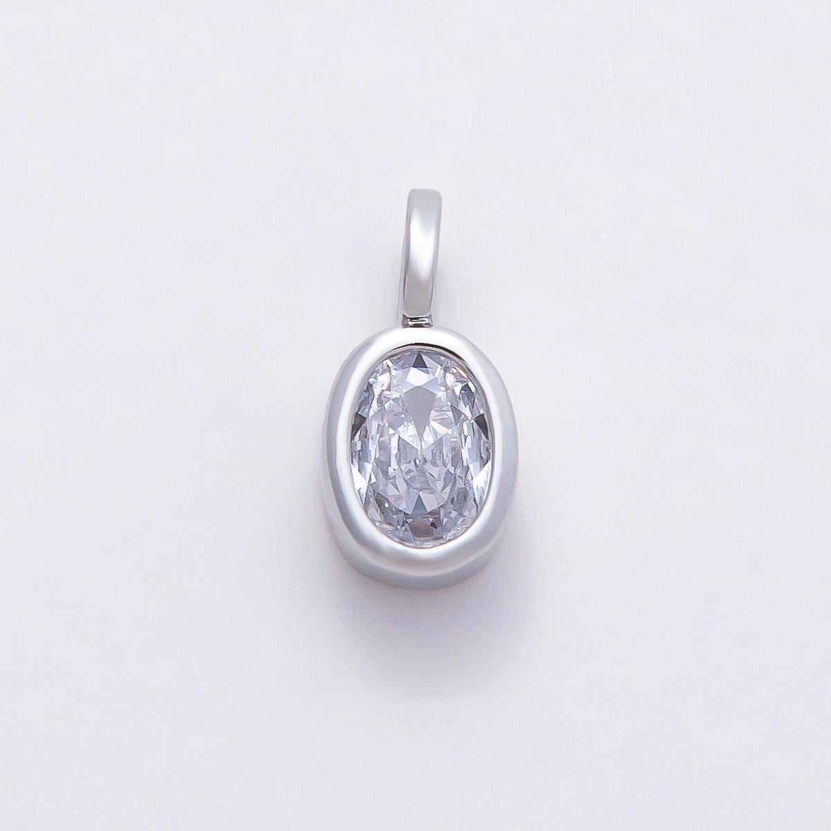 Mini 14k gold filled Clear Cz Eye Oval Teardrop Round Heart bezel Charm Geometric pendant for Drop Jewelry Collar Cord Necklace | Charms-835