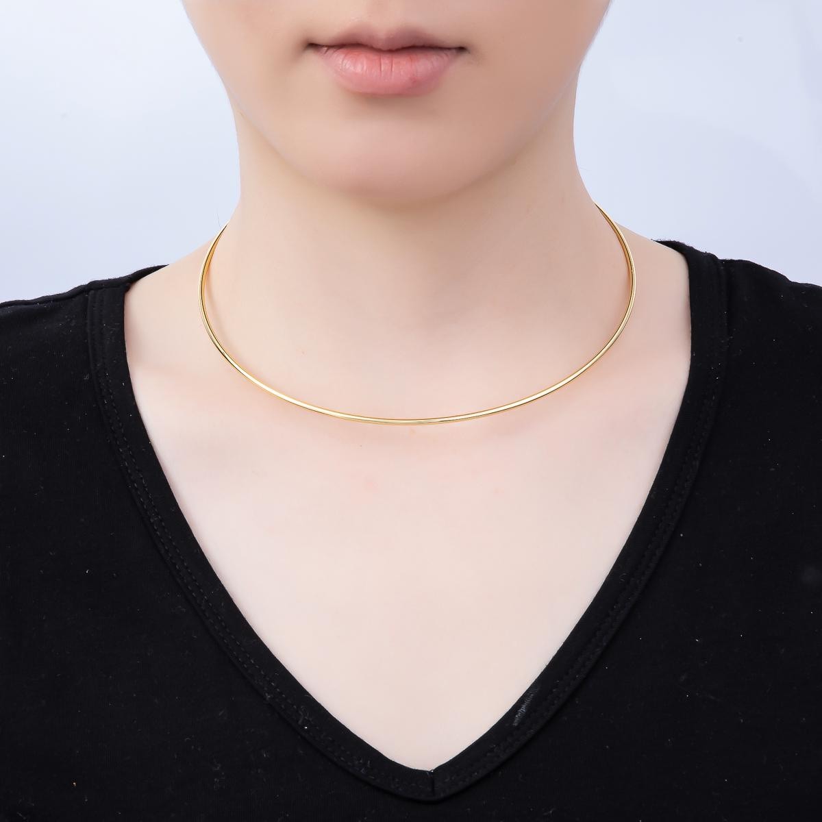 Minimalist 14k Gold Filled Choker Necklace Cuff Necklace for Personalized Charm Beads Jewelry WA-4443