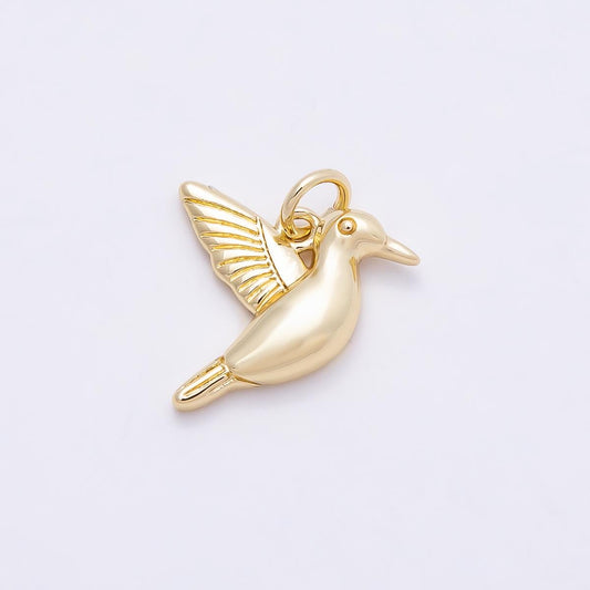 16k Gold Filled 16mm Hummingbird Charm Dainty Bird Pendant Nature DIY Jewelry Making Supply Findings | CHARMS-00865