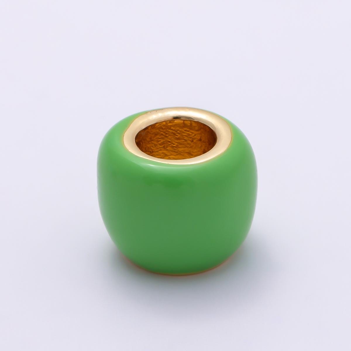 16k Gold Filled 8mm Colorful Enamel Spacer Bead Rondelle Charm Add on for Necklaces and Bracelets DIY Jewelry Making Supply | CHARMS-00302