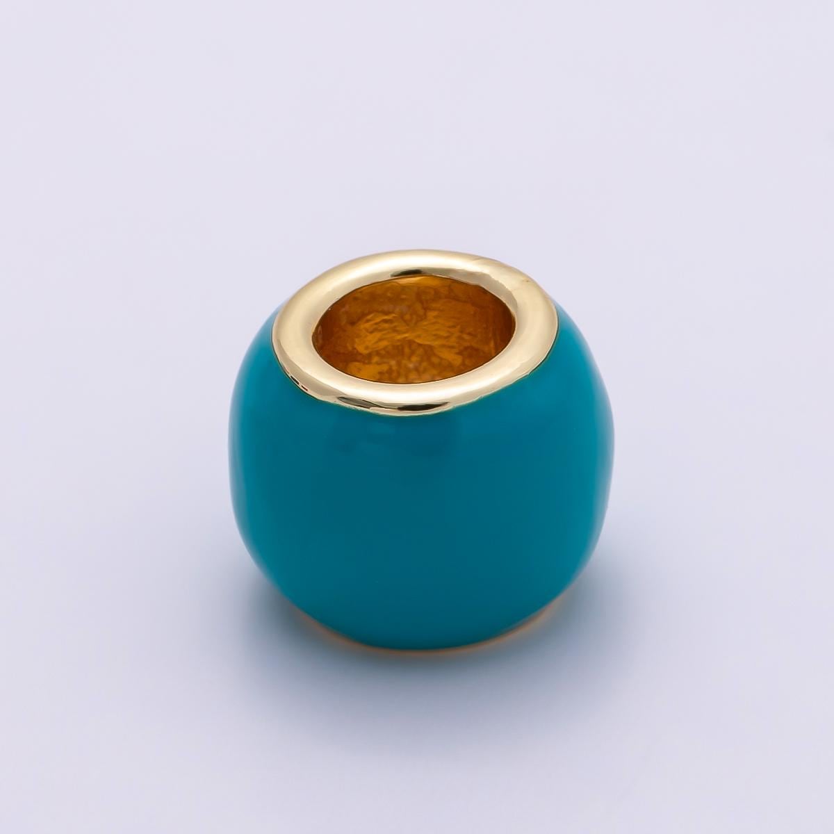 16k Gold Filled 8mm Colorful Enamel Spacer Bead Rondelle Charm Add on for Necklaces and Bracelets DIY Jewelry Making Supply | CHARMS-00302