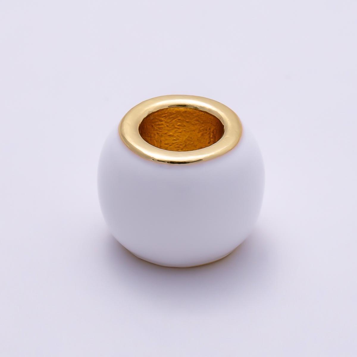 16k Gold Filled 8mm Colorful Enamel Spacer Bead Rondelle Charm Add on for Necklaces and Bracelets DIY Jewelry Making Supply | CHARMS-00302