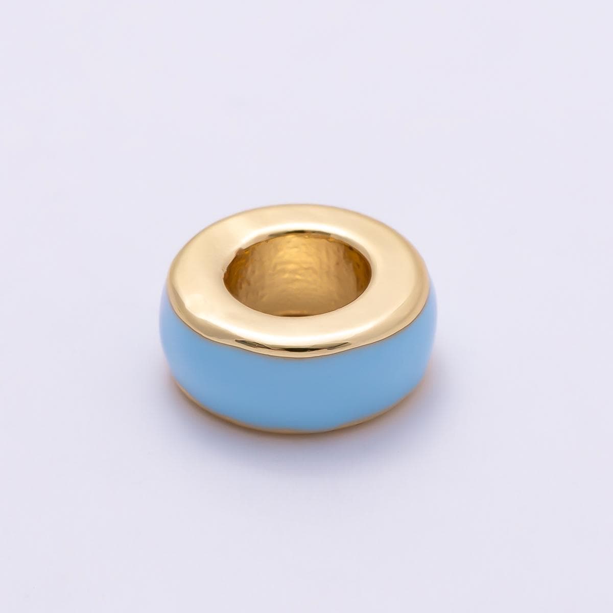 16k Gold Filled 10mm Colorful Enamel Spacer Bead Rondelle Charm Add on for Necklaces and Bracelets DIY Jewelry Making Supply | CHARMS-00313