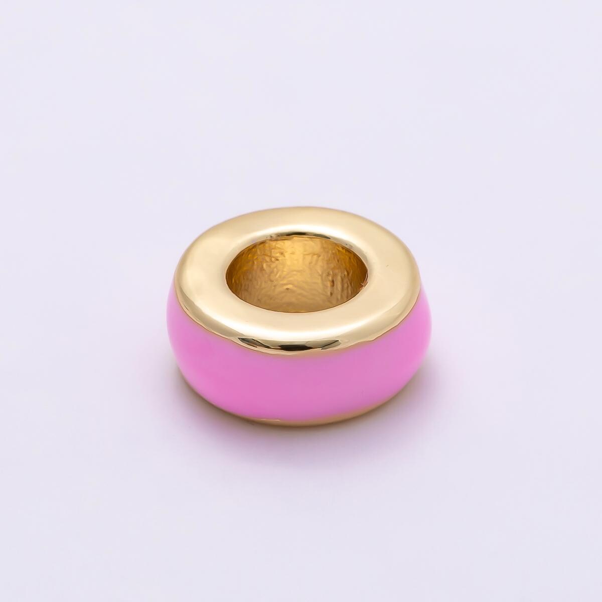 16k Gold Filled 10mm Colorful Enamel Spacer Bead Rondelle Charm Add on for Necklaces and Bracelets DIY Jewelry Making Supply | CHARMS-00313
