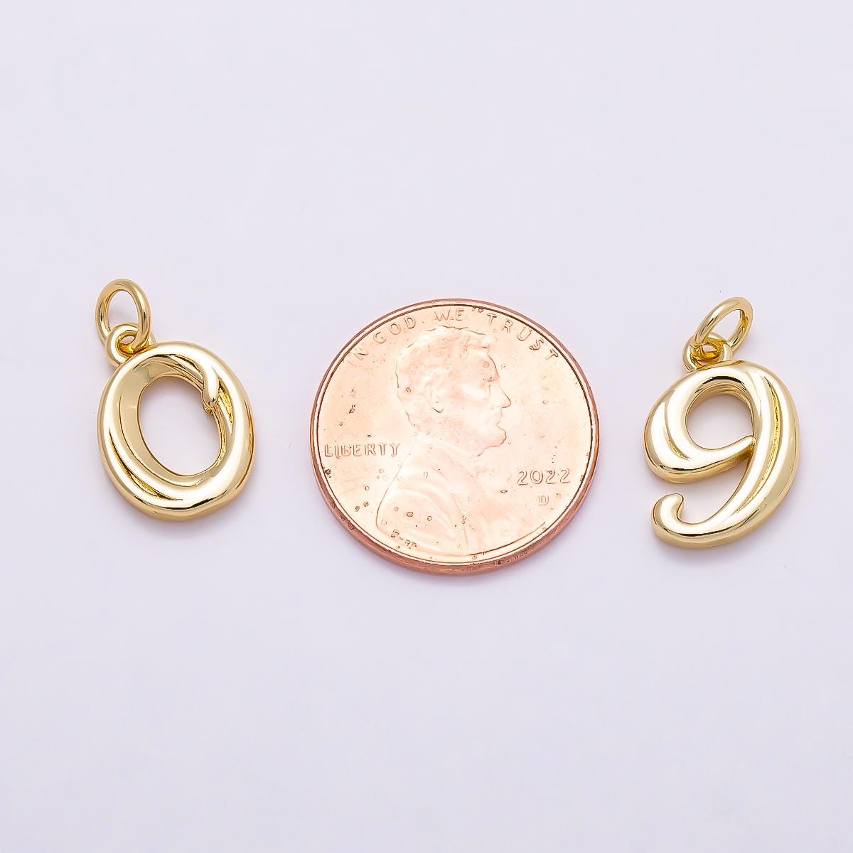 Dainty Gold Number Charm Pendant Lucky Number Age Birthday Pendant | Charms-878
