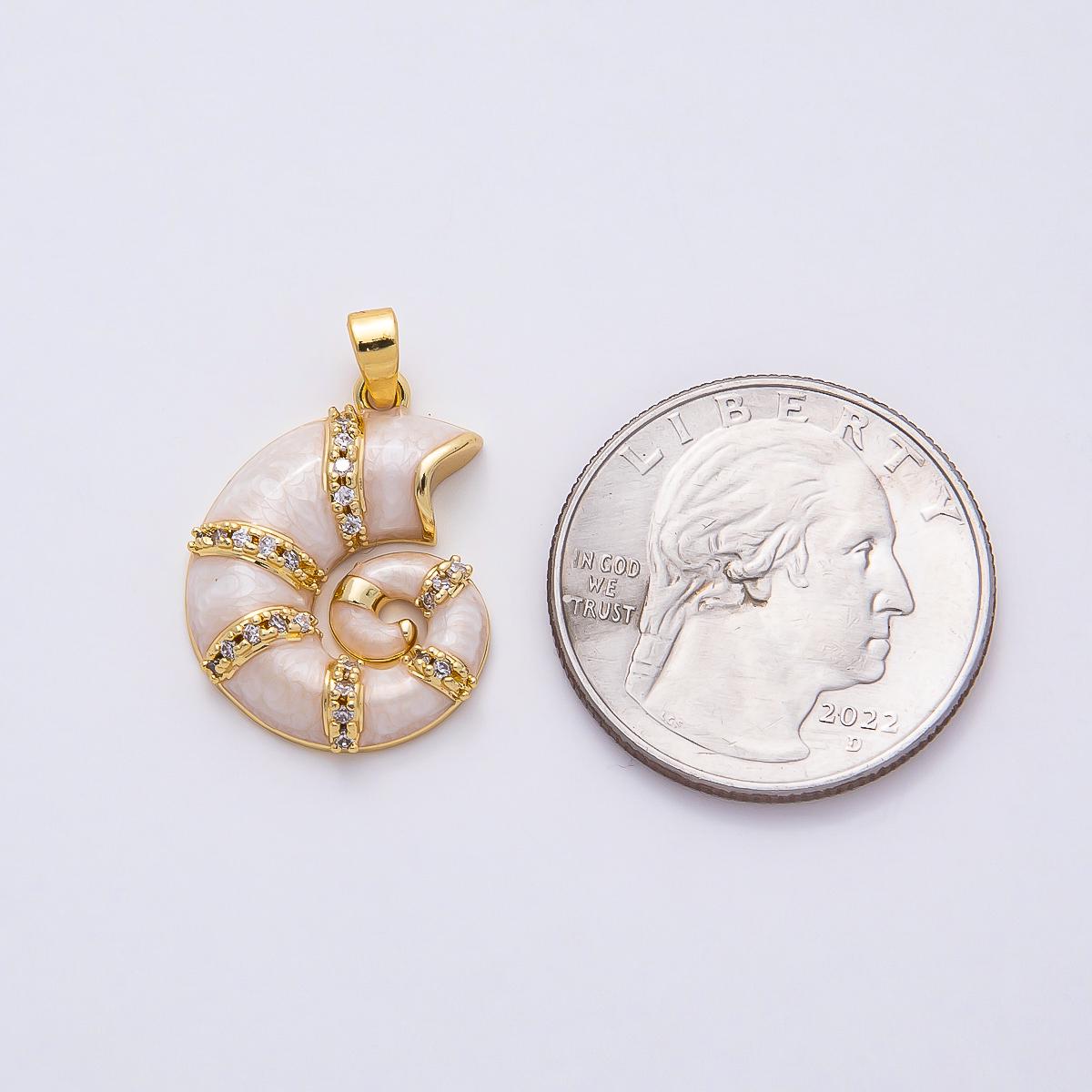 16k Gold Filled 22mm Seashell Pendant Beach Wedding Jewelry Ocean Inspired Gift for Her DIY Supply custom Necklace Bracelet | CHARMS-00771