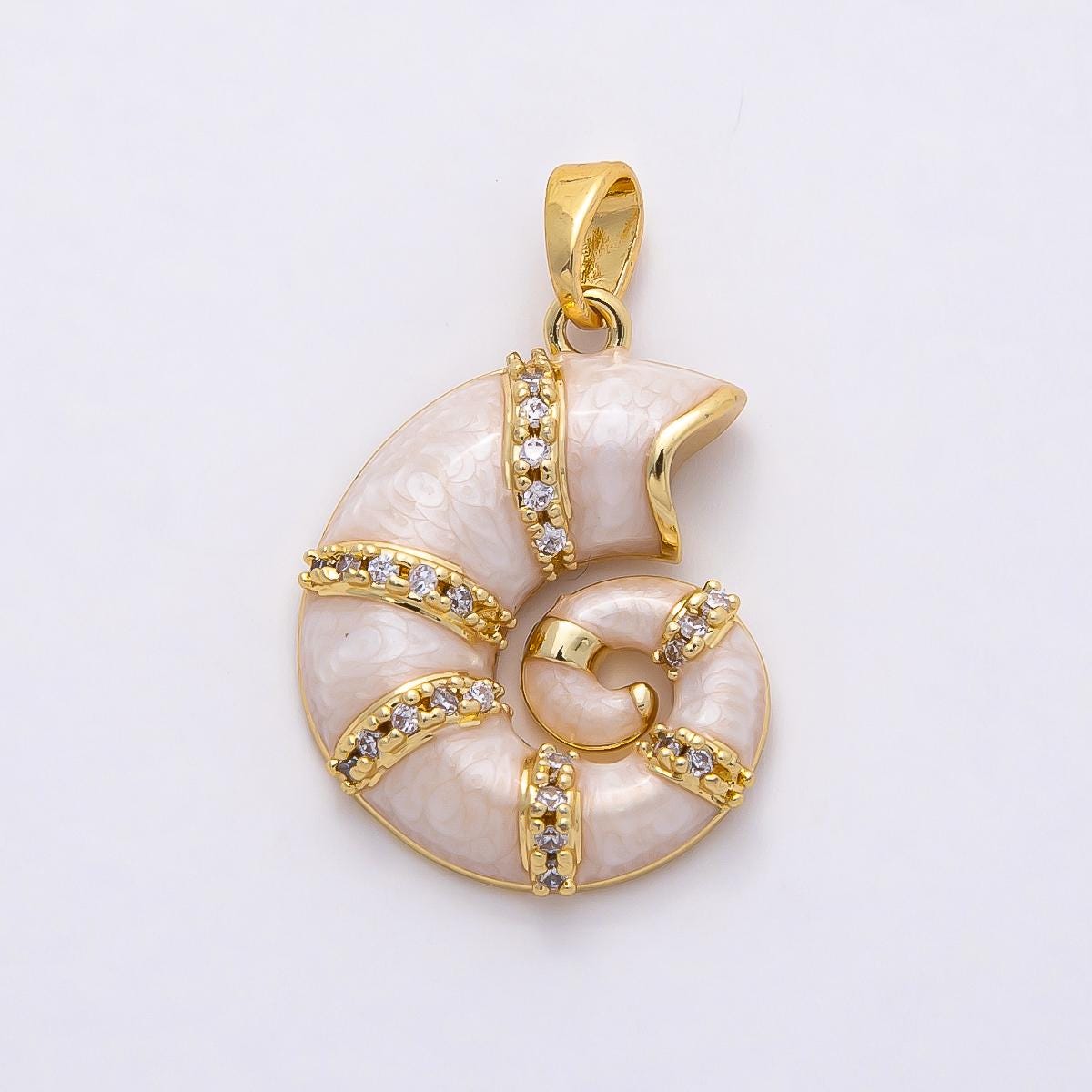 16k Gold Filled 22mm Seashell Pendant Beach Wedding Jewelry Ocean Inspired Gift for Her DIY Supply custom Necklace Bracelet | CHARMS-00771
