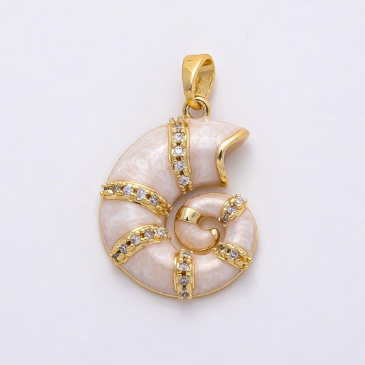16k Gold Filled 22mm Seashell Pendant Beach Wedding Jewelry Ocean Inspired Gift for Her DIY Supply custom Necklace Bracelet | CHARMS-00771