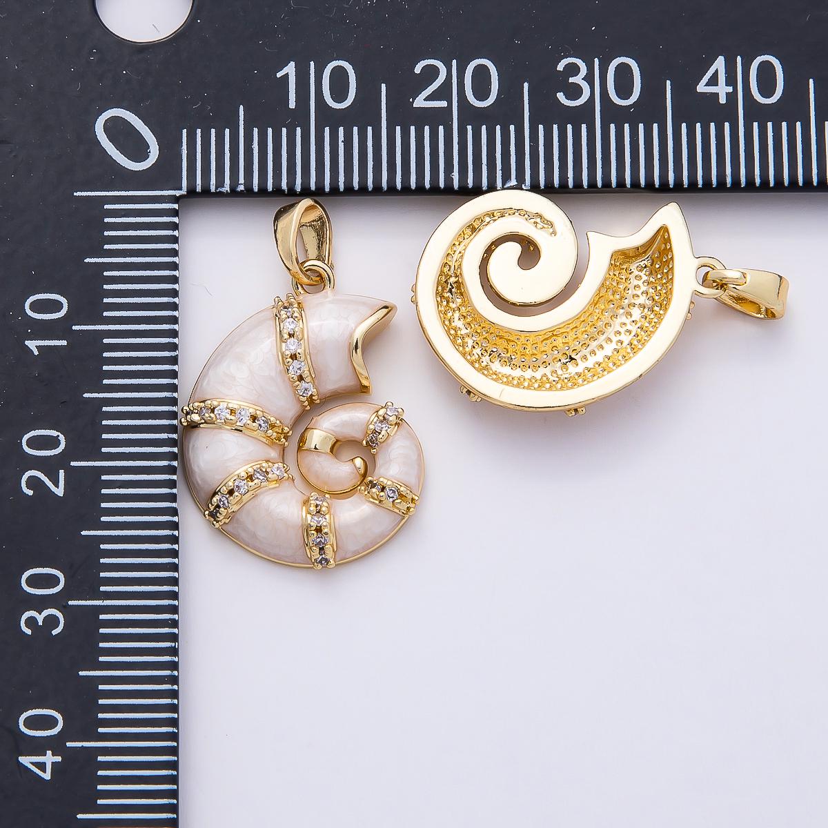 16k Gold Filled 22mm Seashell Pendant Beach Wedding Jewelry Ocean Inspired Gift for Her DIY Supply custom Necklace Bracelet | CHARMS-00771