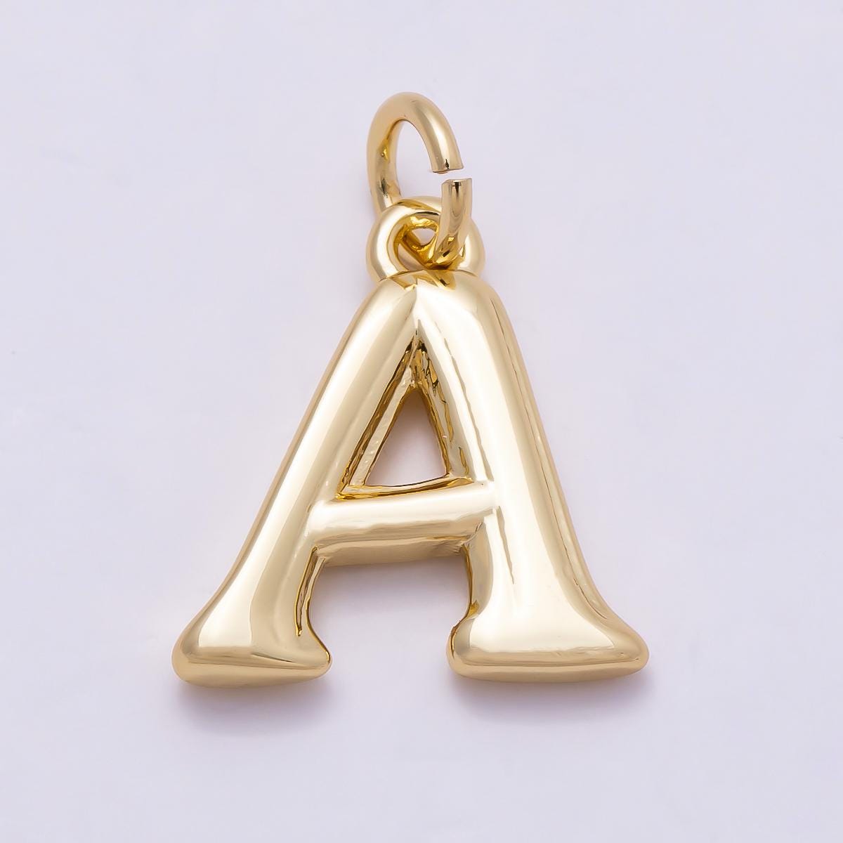 16k Gold Filled 14mm Initial Alphabet Bubble Charms Puffy Letter Pendant DIY Jewelry Making Supplies custom Necklace Bracelet | CHARMS-00908