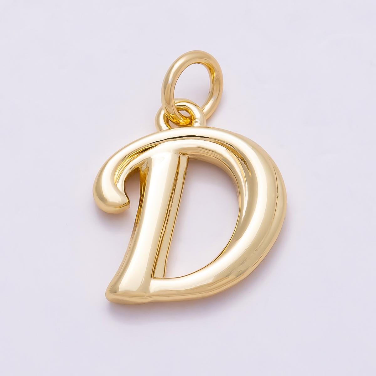 16k Gold Filled 14mm Initial Alphabet Bubble Charms Puffy Letter Pendant DIY Jewelry Making Supplies custom Necklace Bracelet | CHARMS-00908