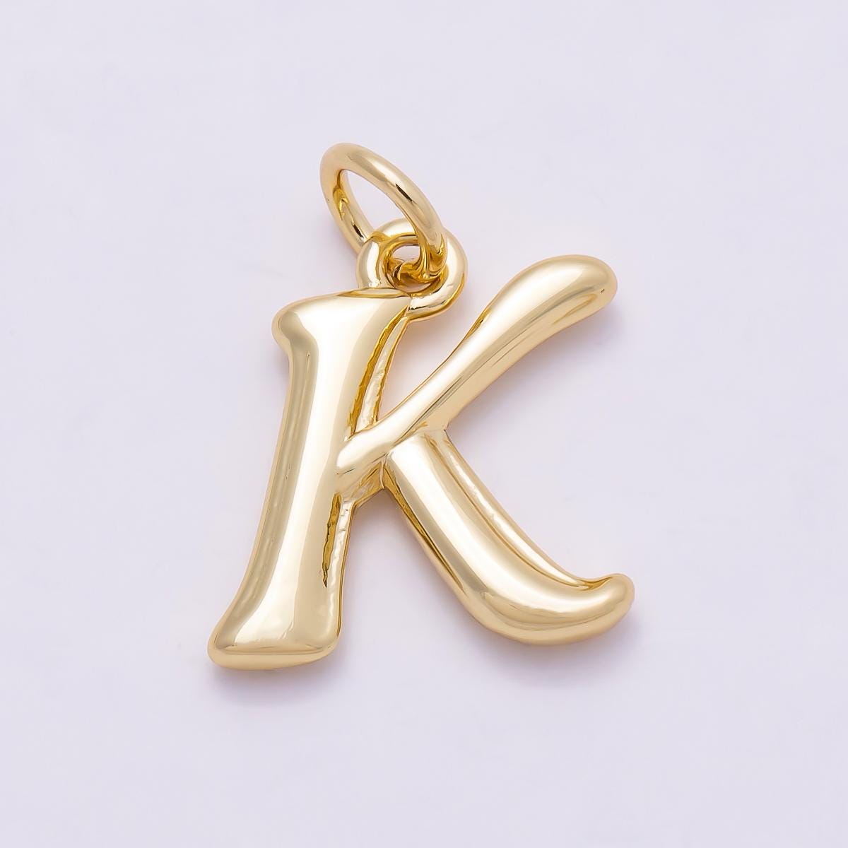 16k Gold Filled 14mm Initial Alphabet Bubble Charms Puffy Letter Pendant DIY Jewelry Making Supplies custom Necklace Bracelet | CHARMS-00908