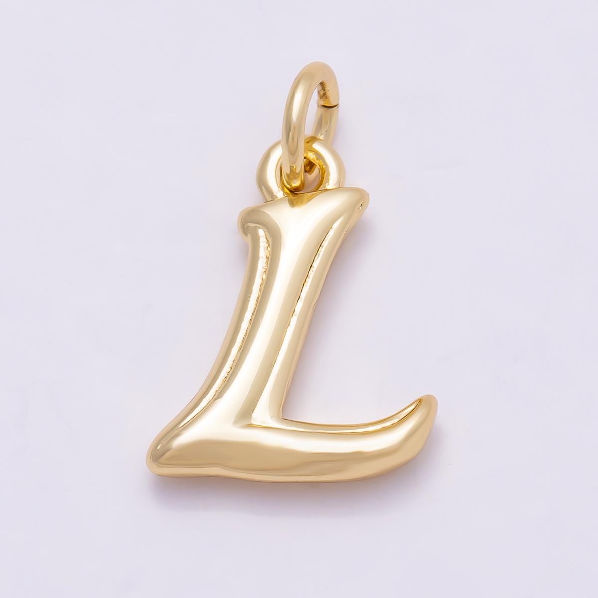 16k Gold Filled 14mm Initial Alphabet Bubble Charms Puffy Letter Pendant DIY Jewelry Making Supplies custom Necklace Bracelet | CHARMS-00908