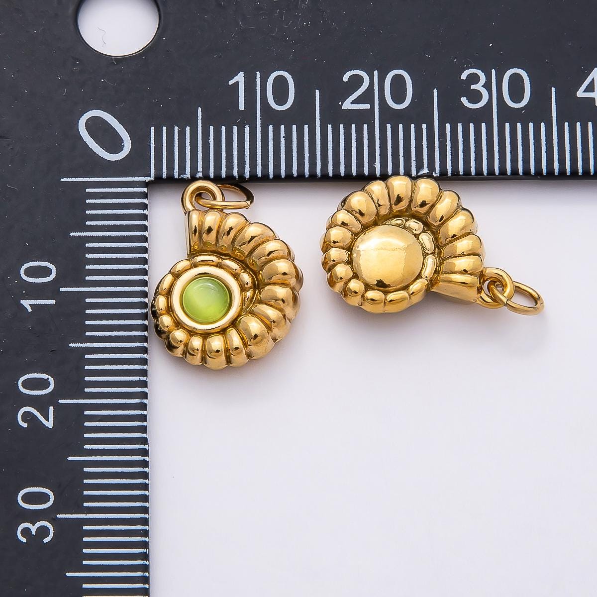 18k Stainless Steel 17mm Gold Spiral Dangle Sea Shell Charm Marine Ocean Jewelry DIY Supply for custom Necklace and Bracelet | CHARMS-00800
