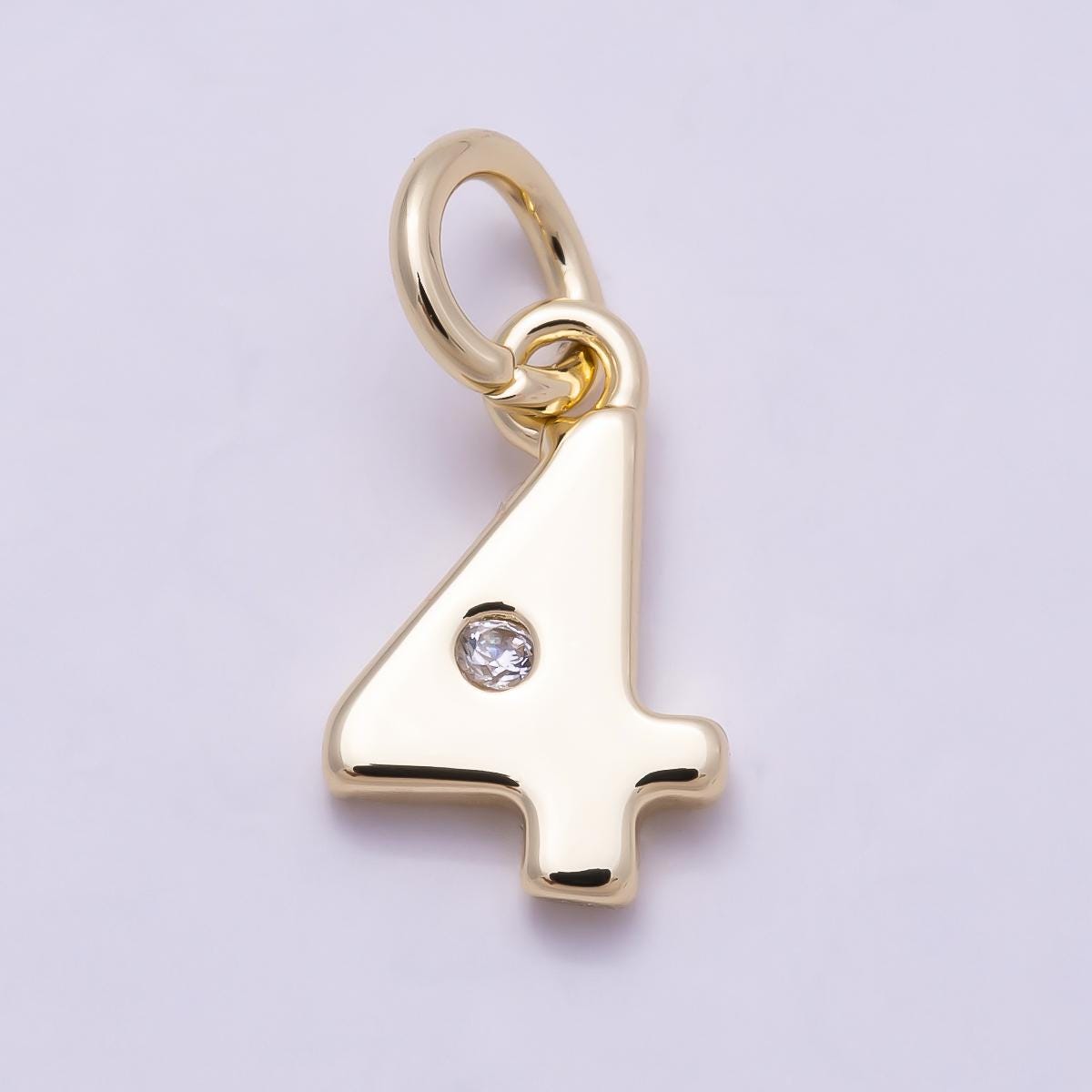 18K Gold Filled Number Charm Cute Numerical Pendant Lead Free Cadmium Free Nickel Personalize Bracelet Necklace Supply Charm-896