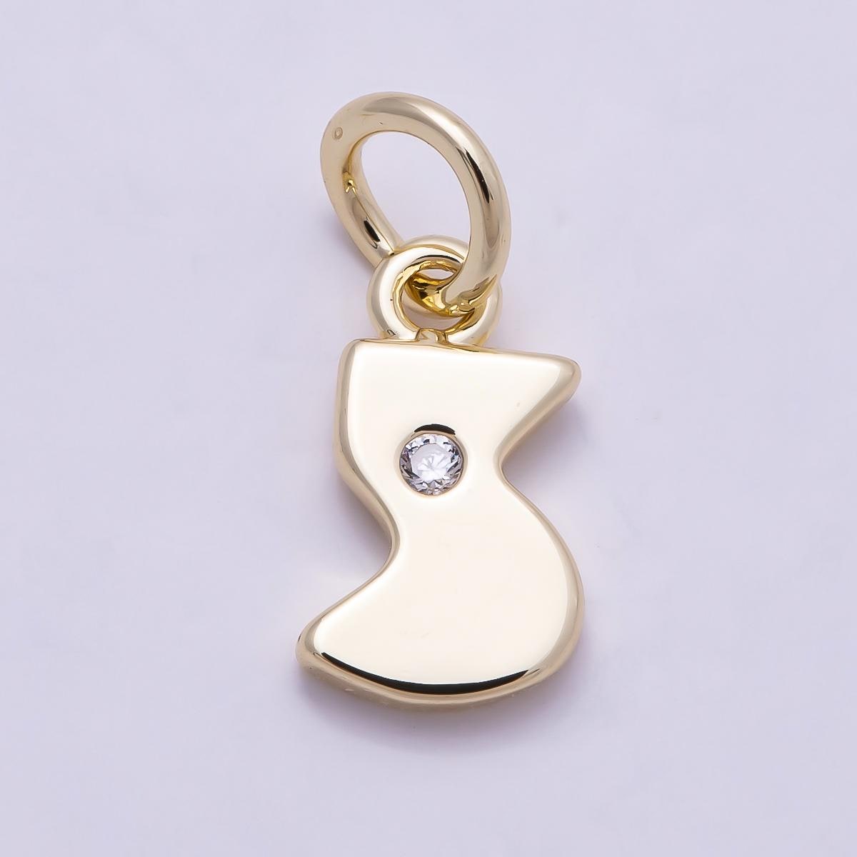 18K Gold Filled Number Charm Cute Numerical Pendant Lead Free Cadmium Free Nickel Personalize Bracelet Necklace Supply Charm-896