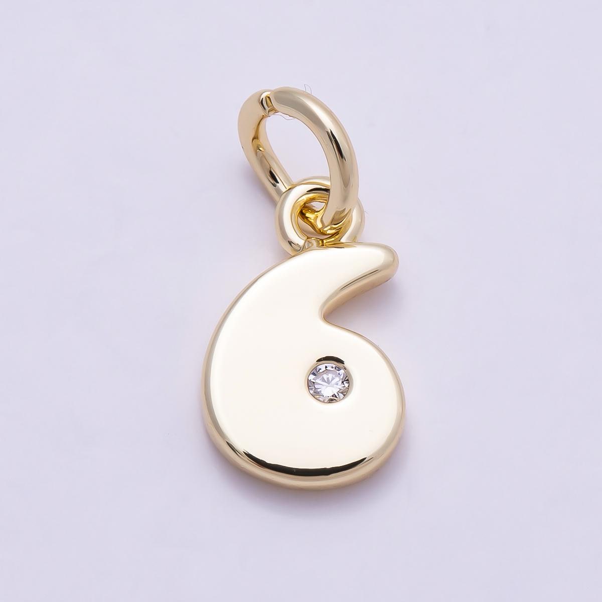 18K Gold Filled Number Charm Cute Numerical Pendant Lead Free Cadmium Free Nickel Personalize Bracelet Necklace Supply Charm-896