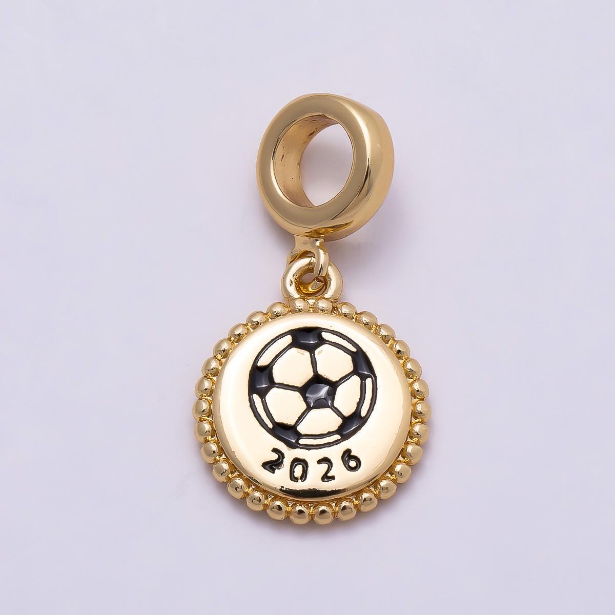 2026 World Cup Enamel soccer ball 18k gold filled sports charm for bracelet necklace jewelry making supply | CHARMS-00960