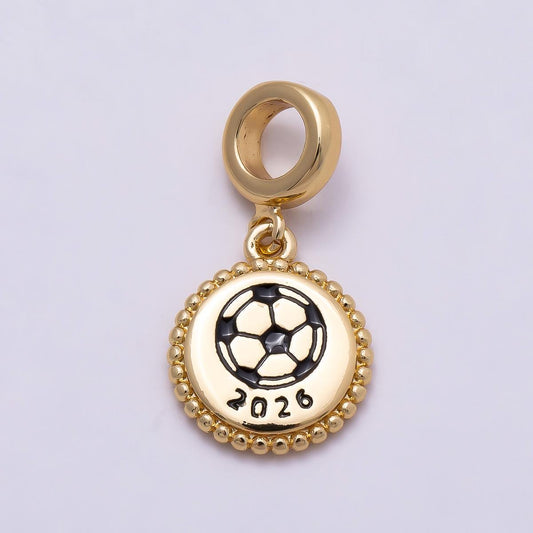 2026 World Cup Enamel soccer ball 18k gold filled sports charm for bracelet necklace jewelry making supply | CHARMS-00960