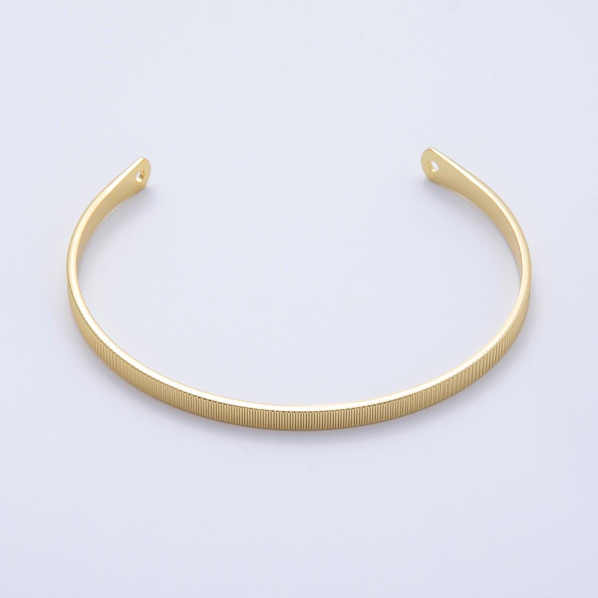 18K Gold Filled Modern Half Cuff Bracelet- Half Bracelet Finding for Bangle Supply WA-4447