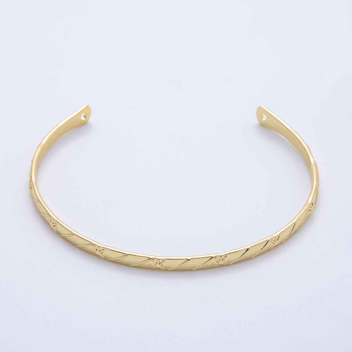 18K Gold Filled Star Celestial Half Cuff Bracelet- Half Bracelet Finding for Bangle Supply WA-4453