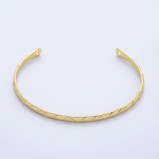 18K Gold Filled Star Celestial Half Cuff Bracelet- Half Bracelet Finding for Bangle Supply WA-4453