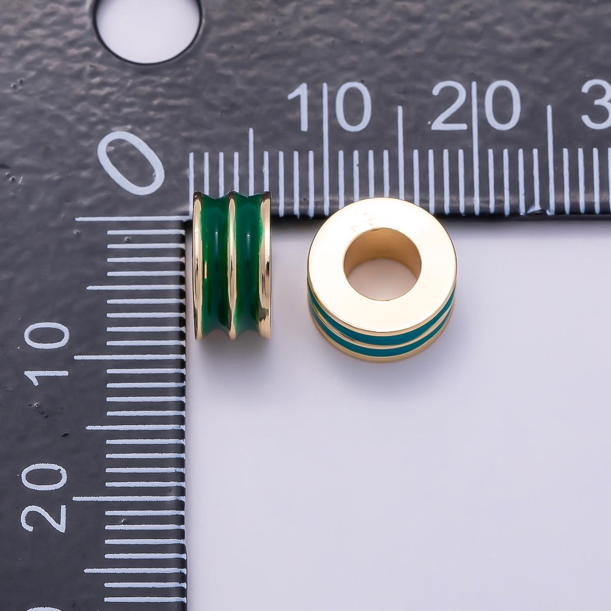 16k Gold Filled 10mm Colorful Enamel Rondelle Spacer Beads Disc Charm for Jewelry Making Supplies for custom Necklace Bracelet | BEADS-00327