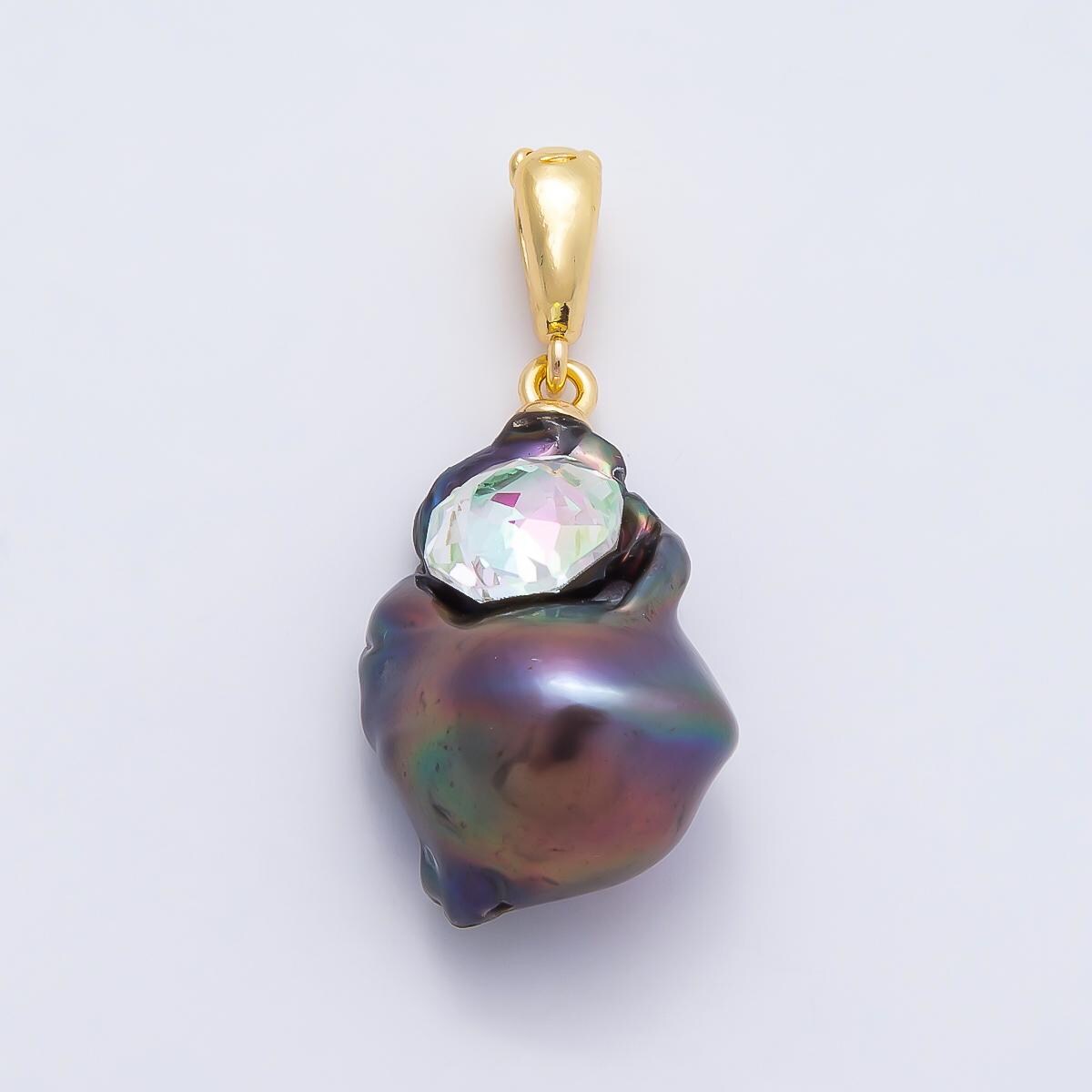 Baroque Pearl Pendant Necklace, Statement Pearl Charm, Irregular Freshwater Pearl Pendant, Gemstone Pearl Jewelry Gift for Women Charms-940